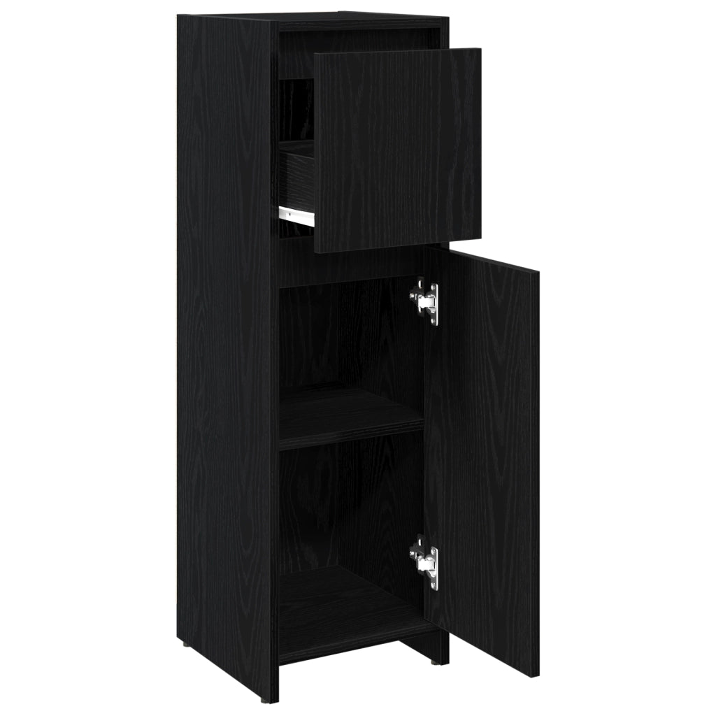 Mobile bagno  Nero Rovere 30x30x95 cm in legno ingegnerizzato