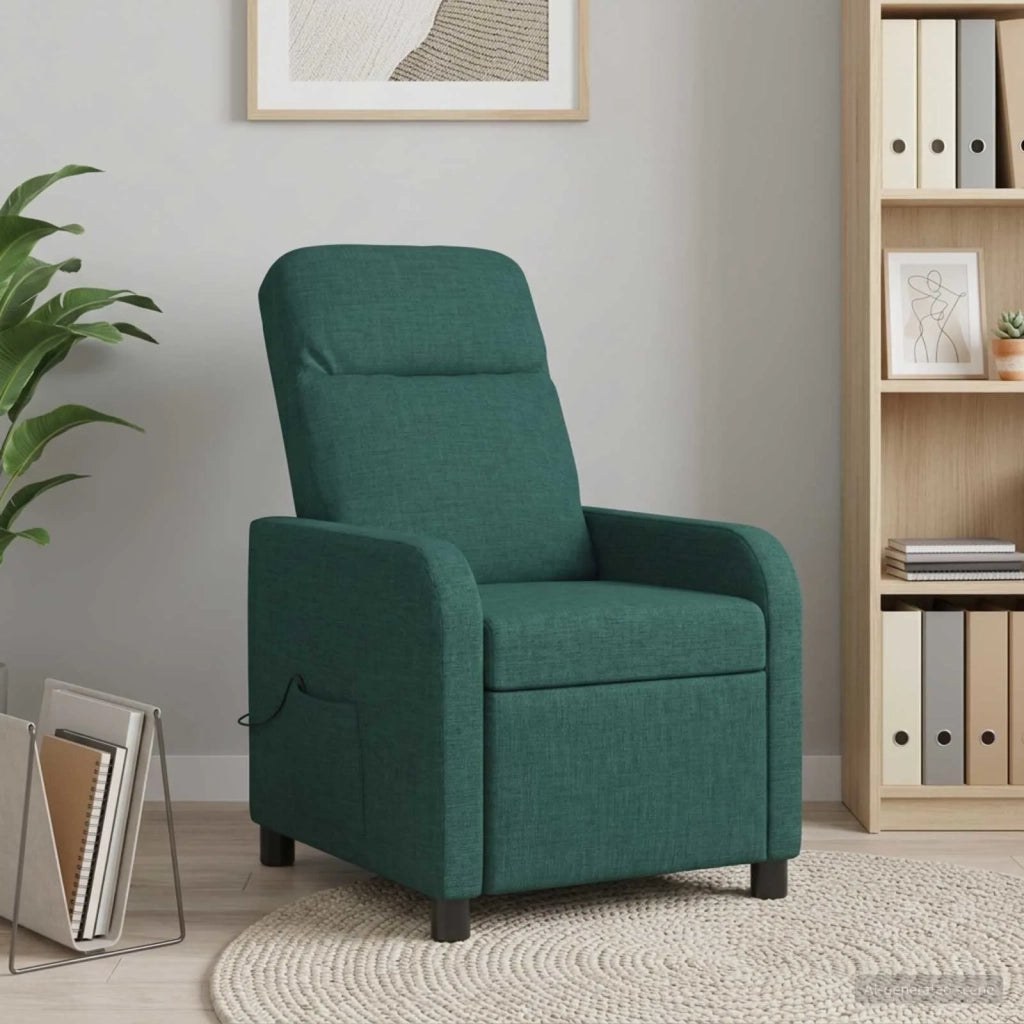 Divano Sedia-Poltrona Massaggiante Verde Scuro Tessuto 563491