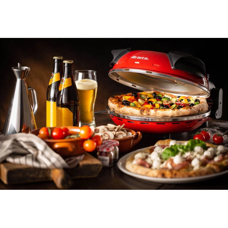 Forno Pizza - 4 Minuti - Piastra in Pietra Refrattaria - 1200W - Nero