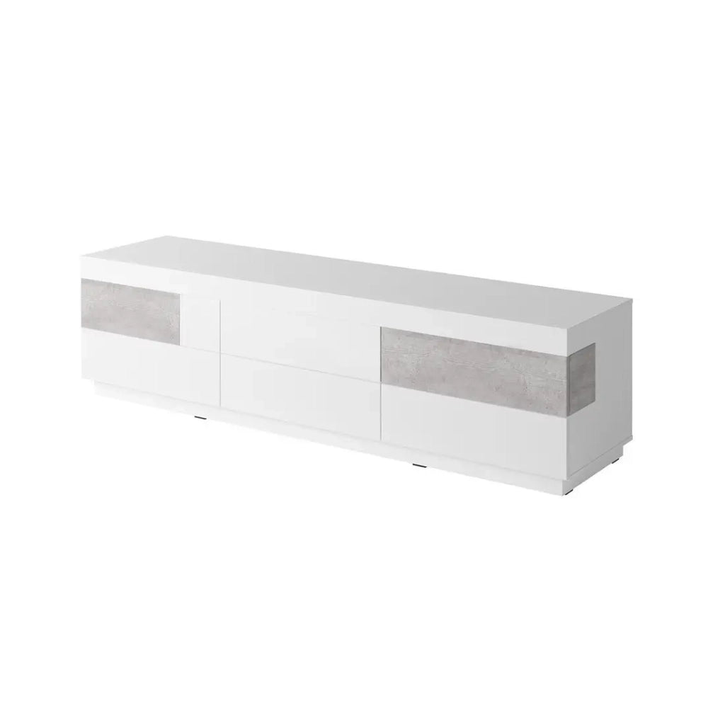 Mobile TV XL design 200cm collezione KILES. Colori bianco e grigio.