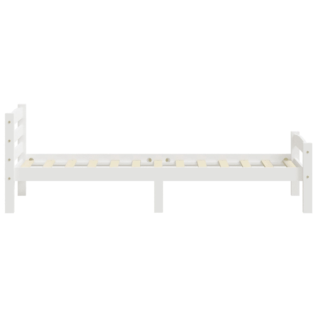 Letto singolo | Letto per adulti | Dormeuse Estraibile senza Materasso Bianca Legno Pino 100x200cm