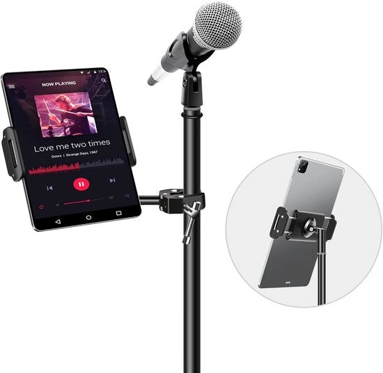 Sostegno metallico per iPad per microstandaard - Rotativo e inclinabile - 1 pezzo - Nero - Metallo