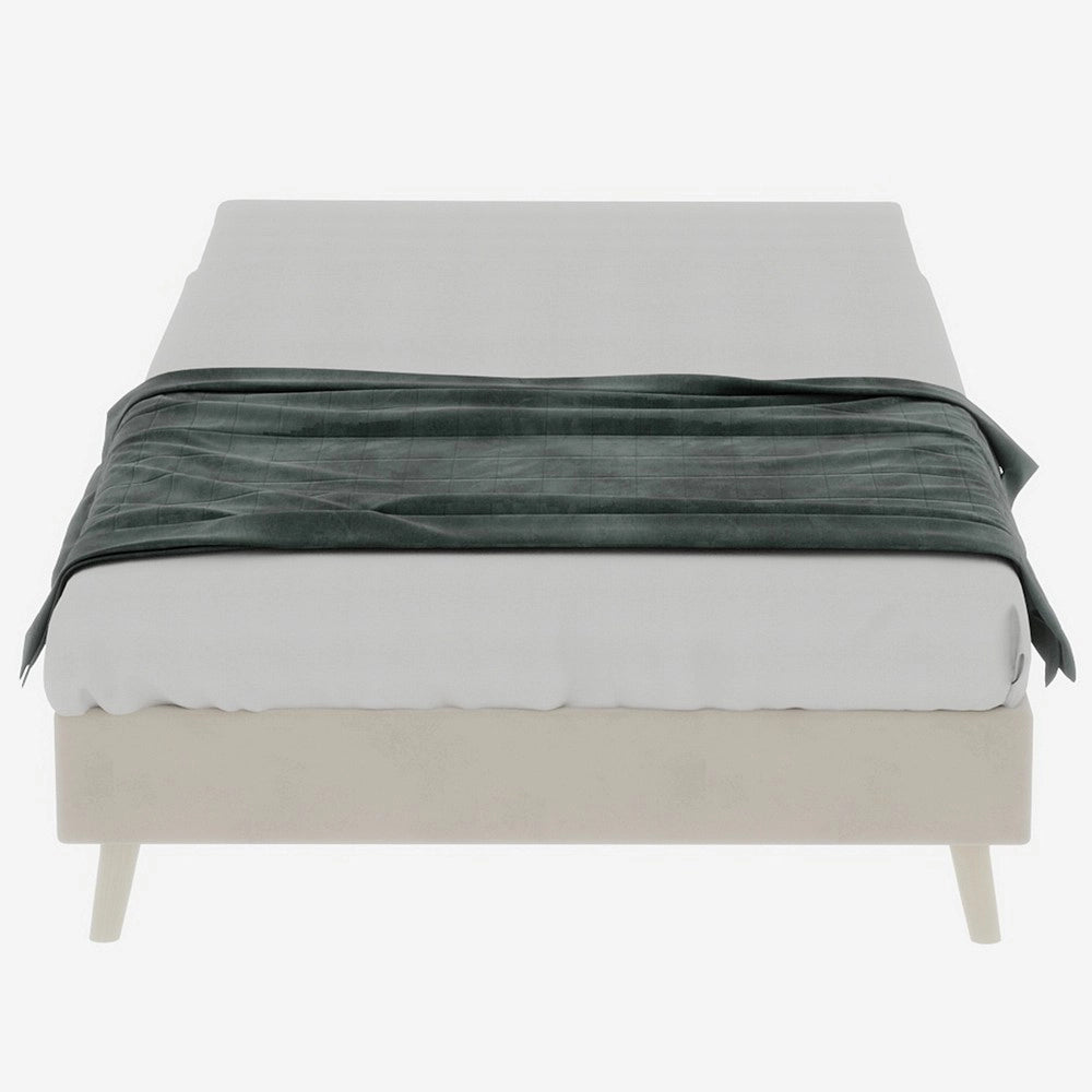 Letto Matrimoniale in Velluto ¨C Xylo ¨C Beige, 160x200 cm