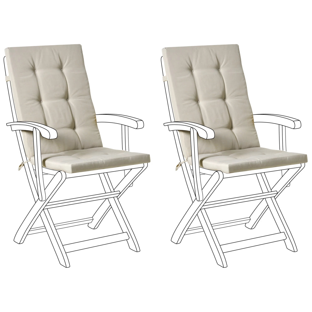 Set di 2 cuscini per sedute e schienale da esterno con lacci tortora stile elegante giardino
