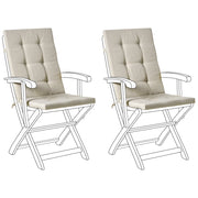 Set di 2 cuscini per sedute e schienale da esterno con lacci tortora stile elegante giardino