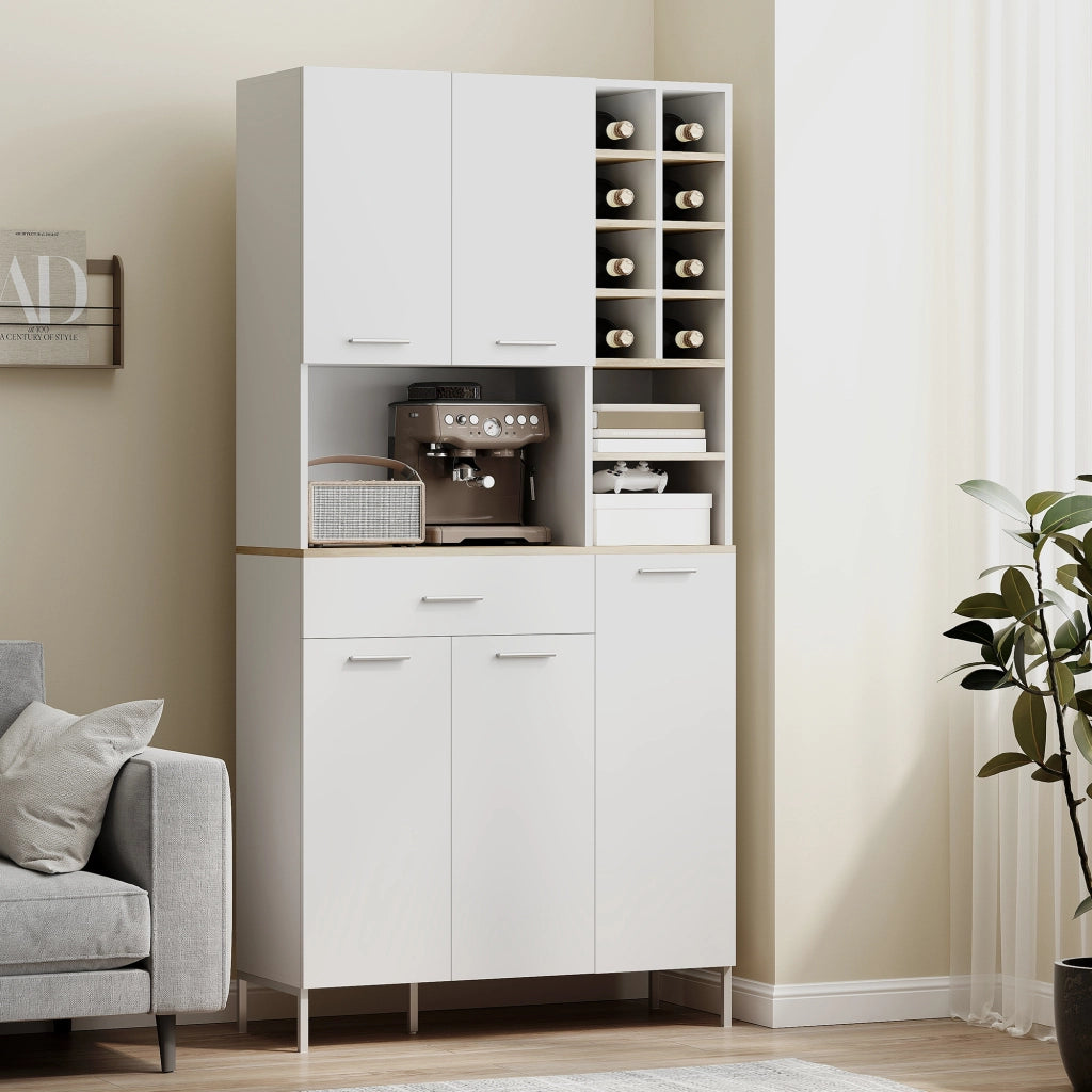 Mobile Cucina con Ripiani Aperti, Fagottiera, Porte ¨C zephmum ¨C Bianco, MDF