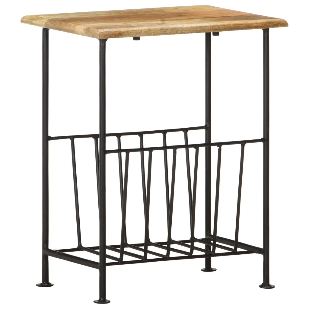 Portariviste 40x30x50 cm in Legno Massello di Mango e Acciaio cod mxl 76402