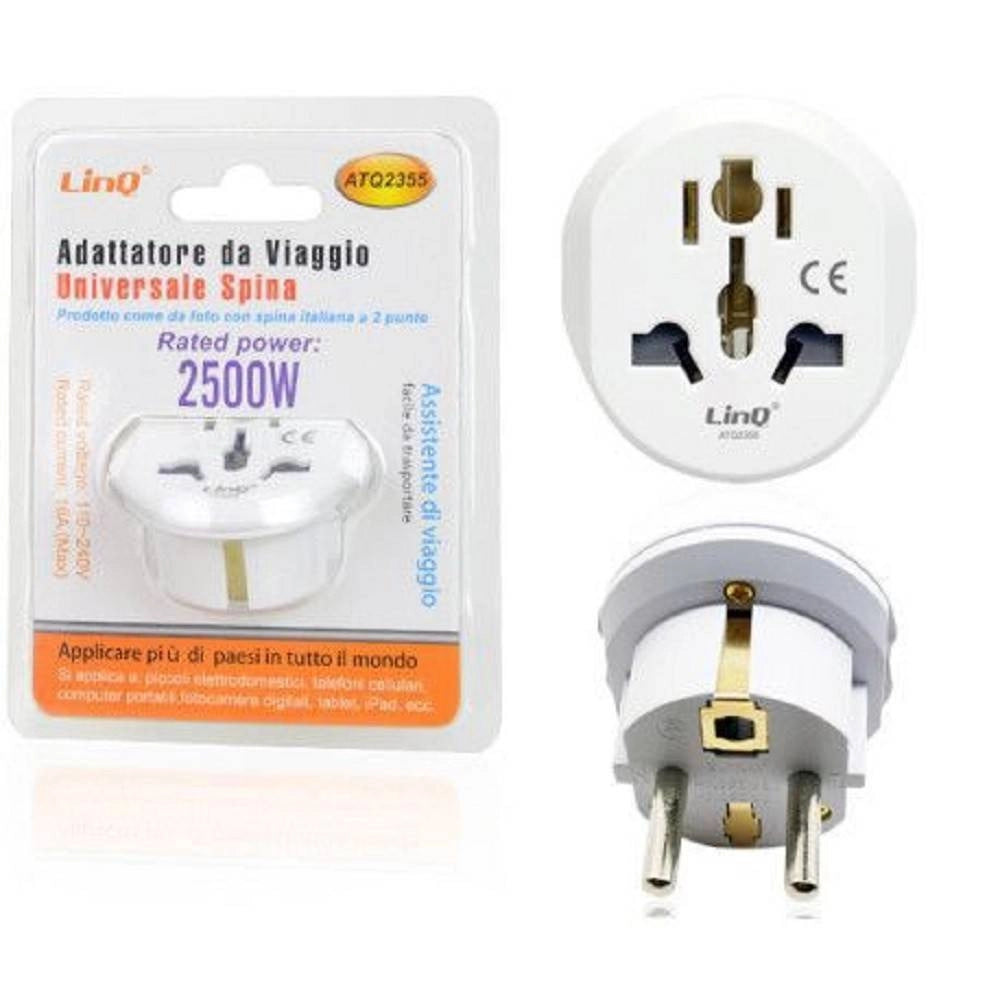 Trade Shop - Adattatore Viaggio Spina Universale Da Presa Ue Tipo C A Regno Unito Tipo G Atq2355 -