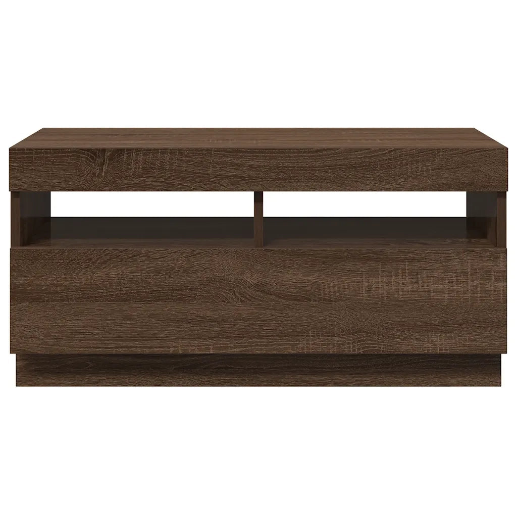 Mobile Porta TV con Luci LED Rovere Marrone 80x35x40 cm 815725