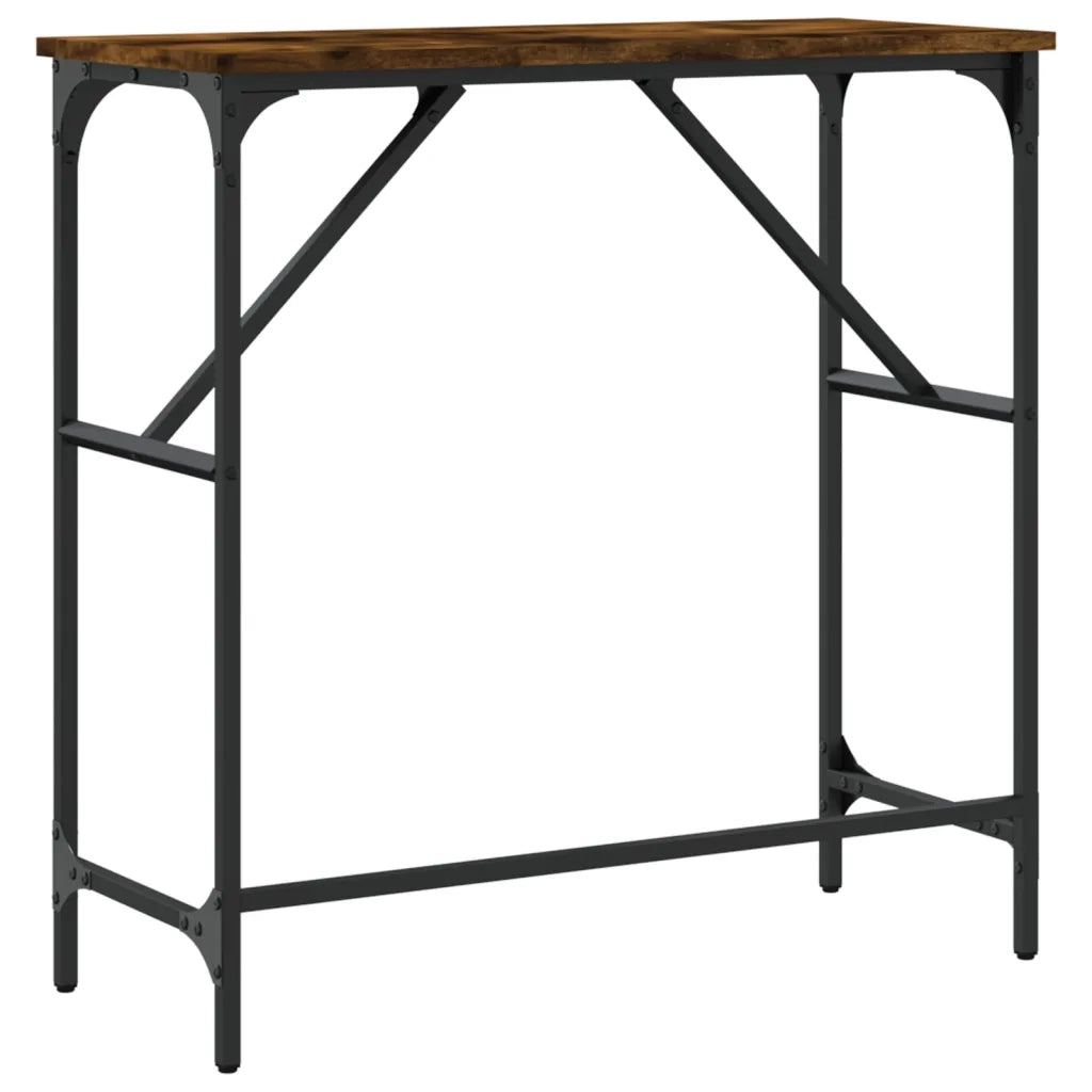 Tavolino Consolle | Tavolo d'Ingresso Rovere Fumo 75x32x75 cm in Legno Multistrato