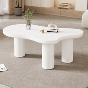 Tavolino da caffè a forma di nuvola 107x66x40;5 cm in MDF e PVC bianco