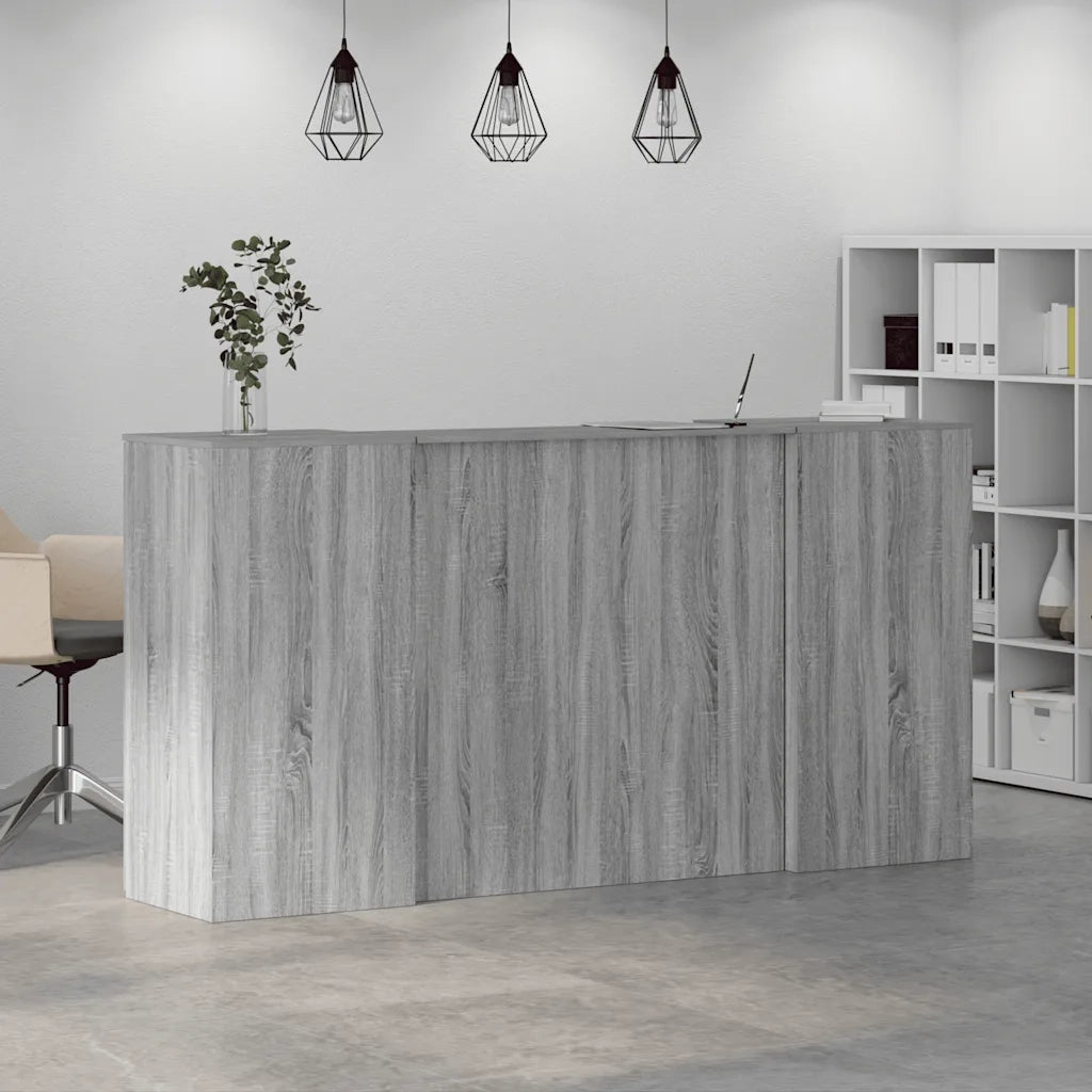 Banco Reception Grigio Sonoma 200x50x103,5 cm Legno Multistrato 3324219