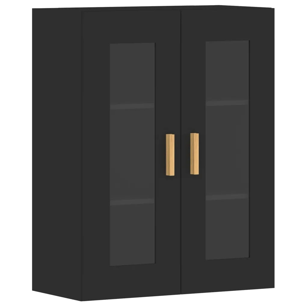 Armadietti a Parete 2 pz Neri in Legno Multistrato 3197898