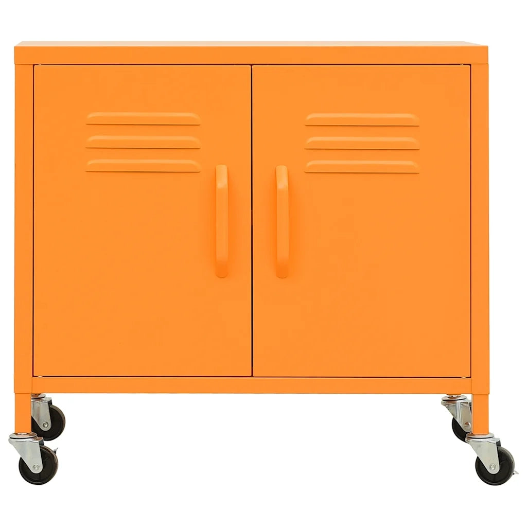 Mobile contenitore mobile con ripiano regolabile 60 x 35 x 56 cm stile contemporaneo finitura arancione acciaio 02_0046897
