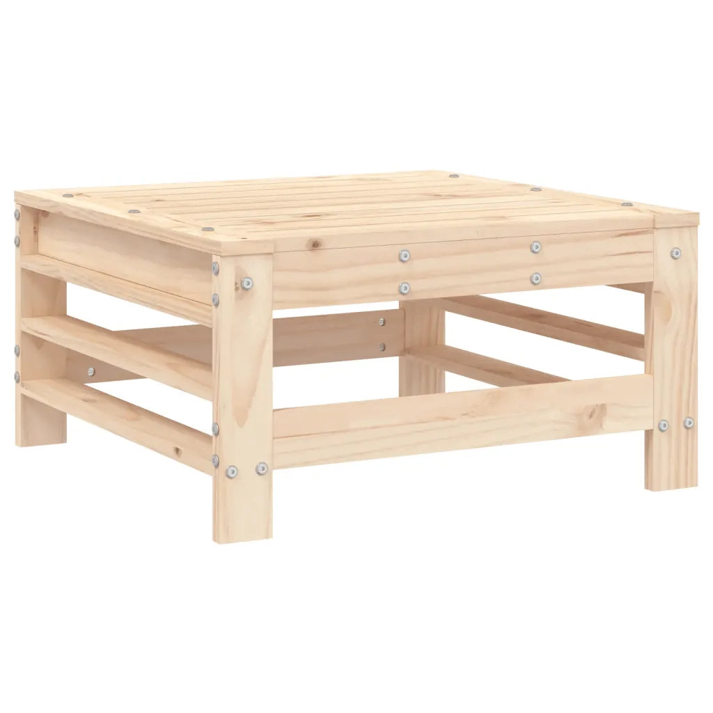 Poggiapiedi da Giardino con Cuscino in Legno Massello di Pino CFW3379802