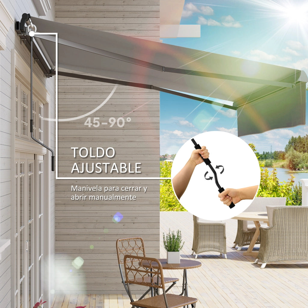 Tenda da giardino retrattile manuale ¨C zephmum ¨C grigio 295x200 cm
