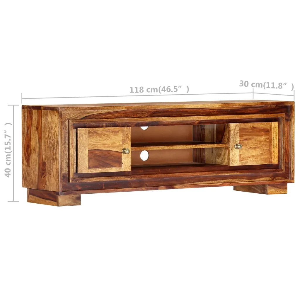Mobile Porta TV 118x30x40 cm in Legno Massello di Sheesham