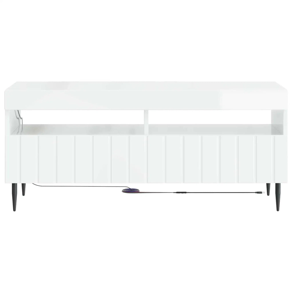 Mobile TV LED Bianco Lucido Legno ingegnerizzato 896549