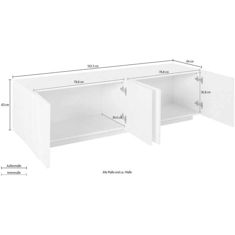 Mobile Porta TV Ping 160 – 4 ante – Ardesia