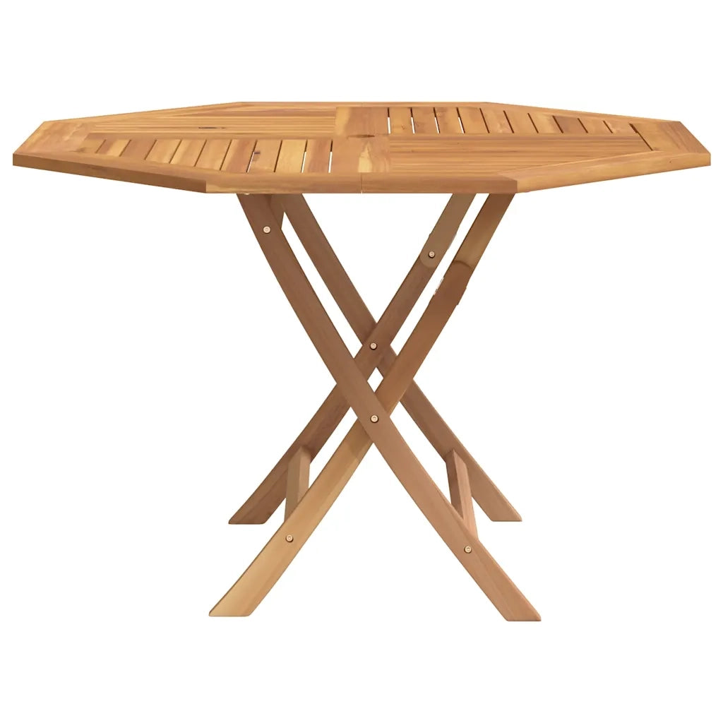 Tavolo da Giardino Pieghevole Grigio 110x110x75cm Massello Teak
