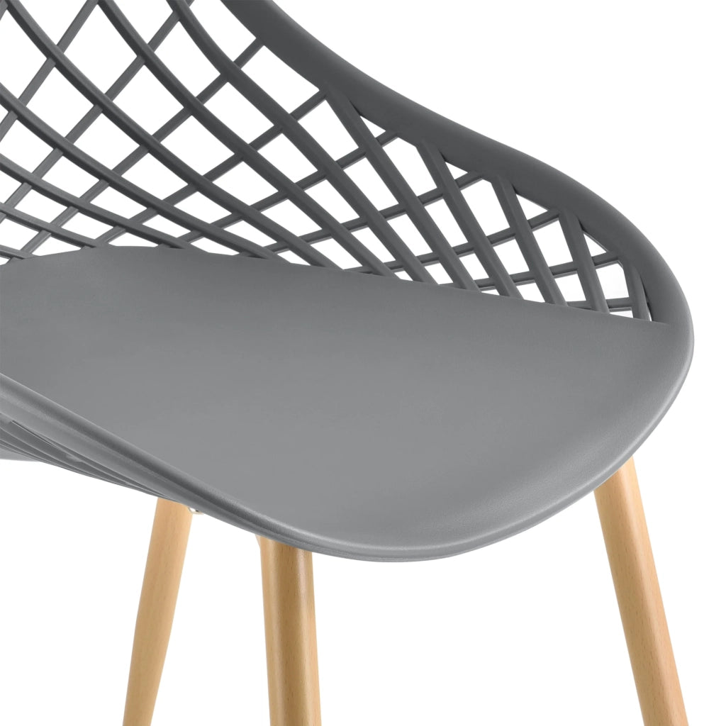 Set di 2 sedie da pranzo con seduta in plastica 83 cm grigio 03_0006038