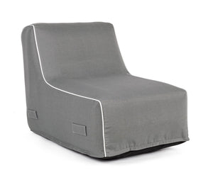 Poltrona Pouf Chaise Lounge Gonfiabile 90x60x70 cm in Poliestere Rihanna Grigio