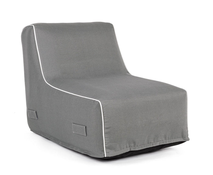 Poltrona Pouf Chaise Lounge Gonfiabile 90x60x70 cm in Poliestere Rihanna Grigio
