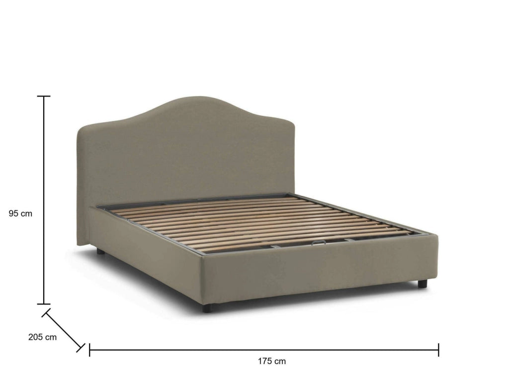 Letto Matrimoniale Abigael, Letto Matrimoniale Sfoderabile Made in Italy, Grigio Tortora\