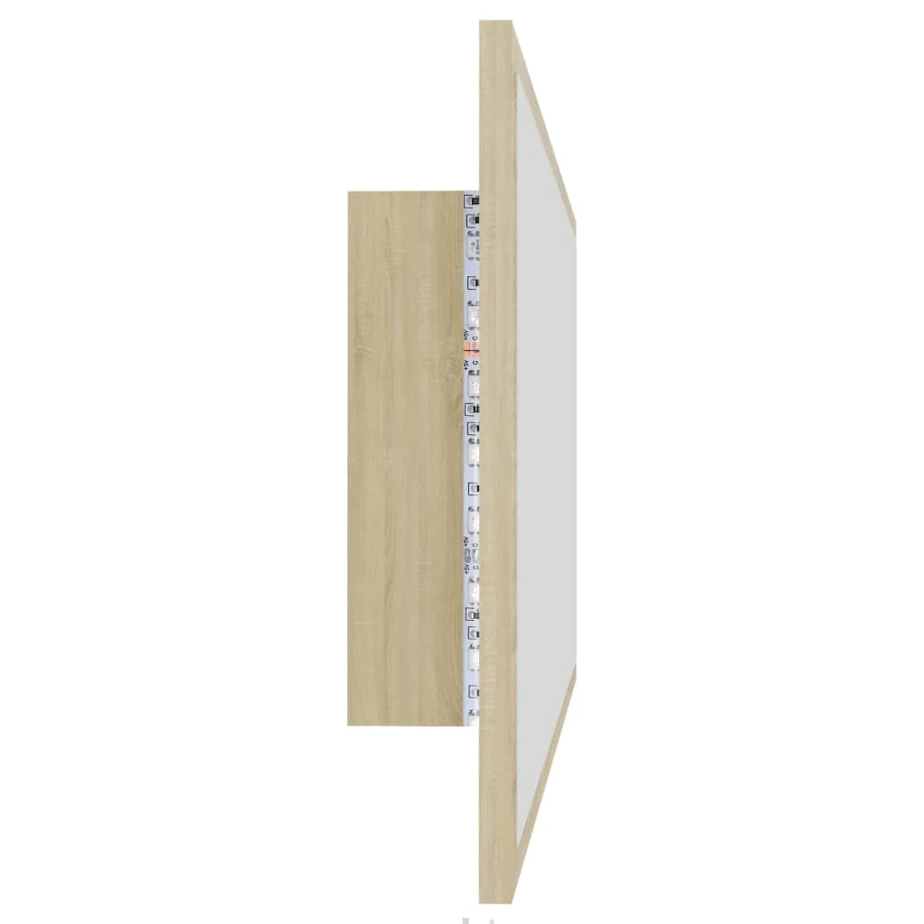 Specchio da bagno a LED 90 x 8,5 x 37 cm acrilico rovere 02_0006964