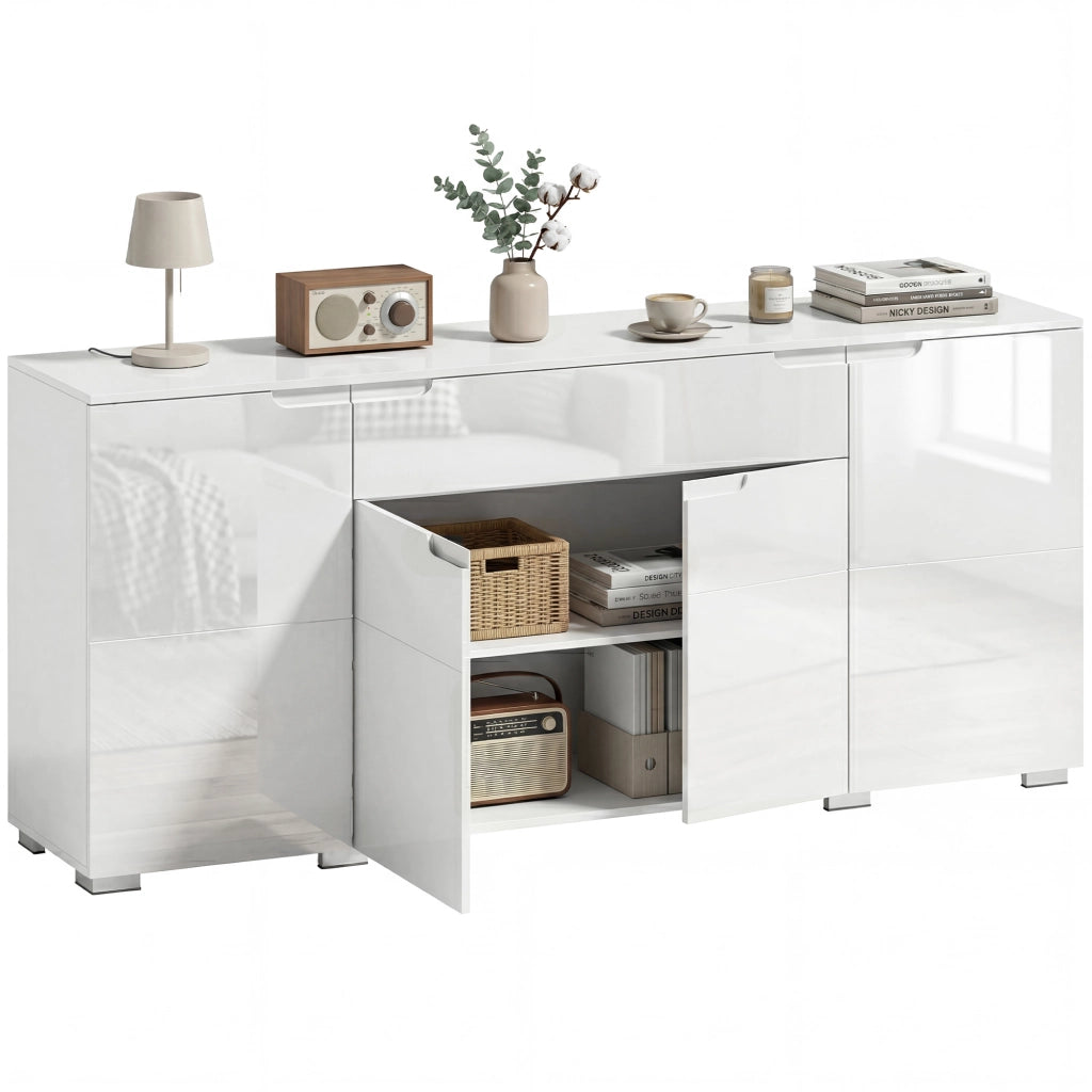 Cassettiera moderna con 4 ante ¨C Zephmum ¨C Bianco, 80x40x86 cm
