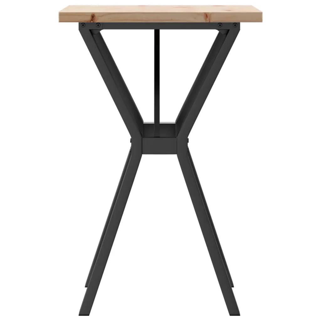 Tavolo da Pranzo Telaio a Y 50x50x75,5 cm Legno Pino e Acciaio 3282779