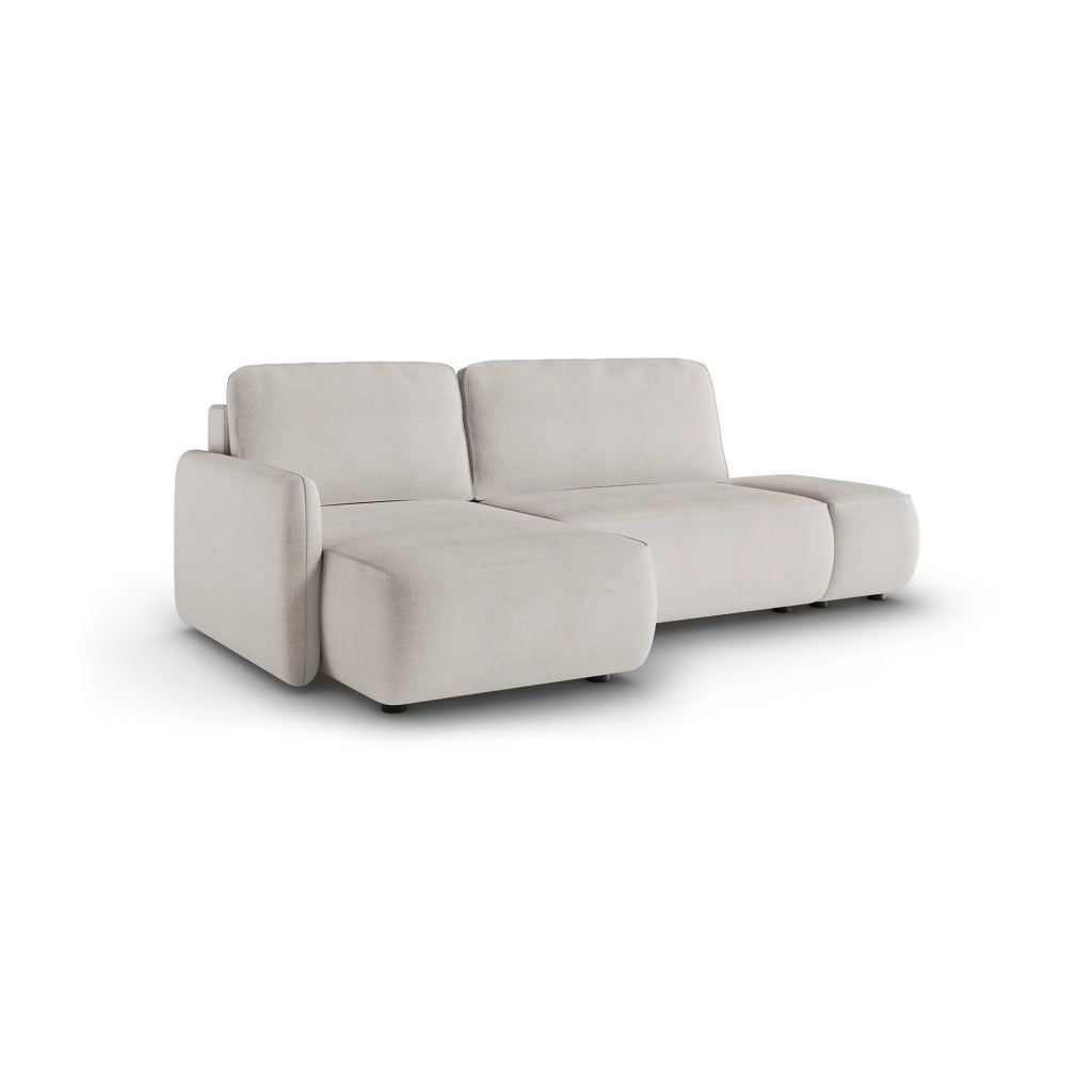 Rezzo, Divano Letto con Penisola Contenitore, 229x148 cm Beige Chiaro
