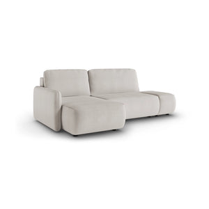 Rezzo, Divano Letto con Penisola Contenitore, 229x148 cm Beige Chiaro