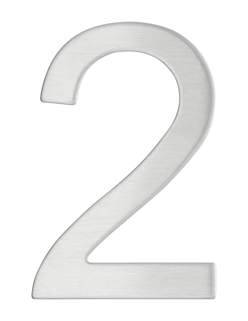 Numero 2 adesivo in acciaio inox, altezza 76 mm – THIRARD