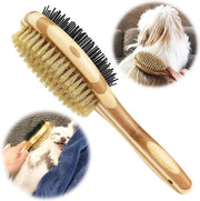 Borsetto a doppia testa per cani e gatti - 2-in-1 Borsetto per la cura del pelo per rimuovere nodi e capelli morti