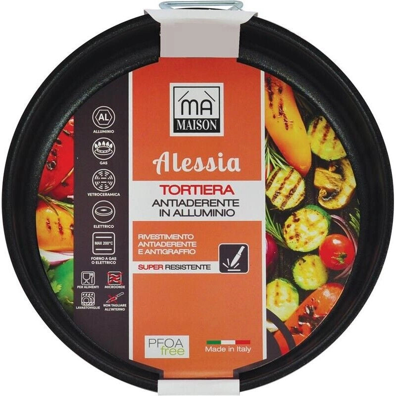 MA MAISON TORTIERA LINEA ALESSIA 28 CM SPESSORE 1,40 MM ANTIADERENTE E ANTIGRAFFIO IN ALLUMINIO