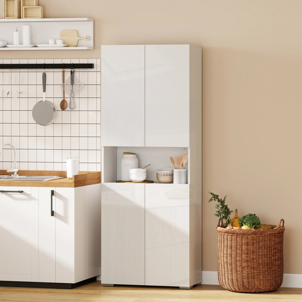 Armadio da Cucina 4 Porte ¨C Zephmum ¨C Bianco Lucido 68x34x180cm