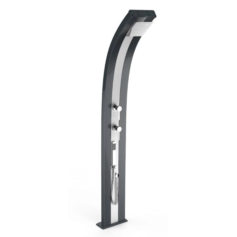 Doccia Tradizionale In Alluminio Dada Con Misceltore E Doccetta Mobile Colore Antracite/Inox Cv-D345/7016-I