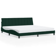 Letto matrimoniale | Letto per adulti | Giroletto senza Materasso Hanko Verde Scuro 200x200 cm in Velluto