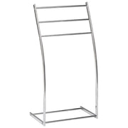 Porta asciugamani in acciaio argento lucido 3 binari Accessori bagno Porta asciugamani in piedi dal design moderno