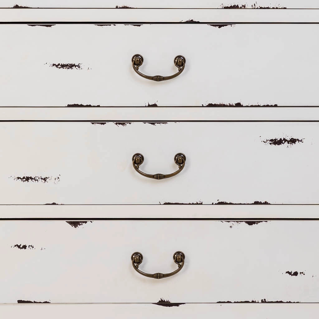 Mobiletto in legno con 4 cassetti e 2 ante, bianco, 60x40x140h cm