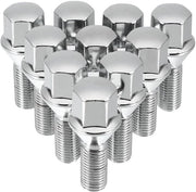 Set di 10 viti e dadi per ruote in cromo M12 x 1,5 per auto