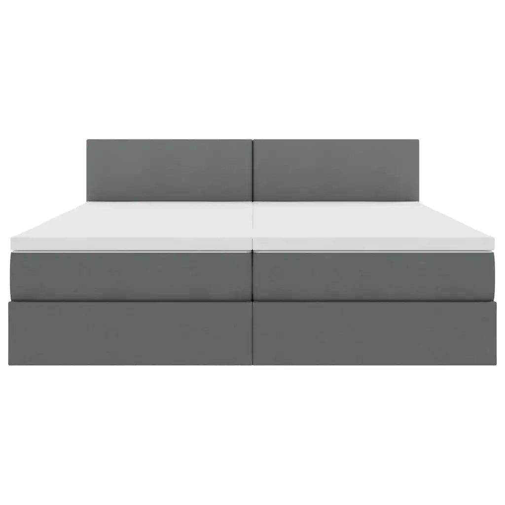Letto con Contenitore Grigio scuro 200 x 200 cm Pelle Sintetica 3370920