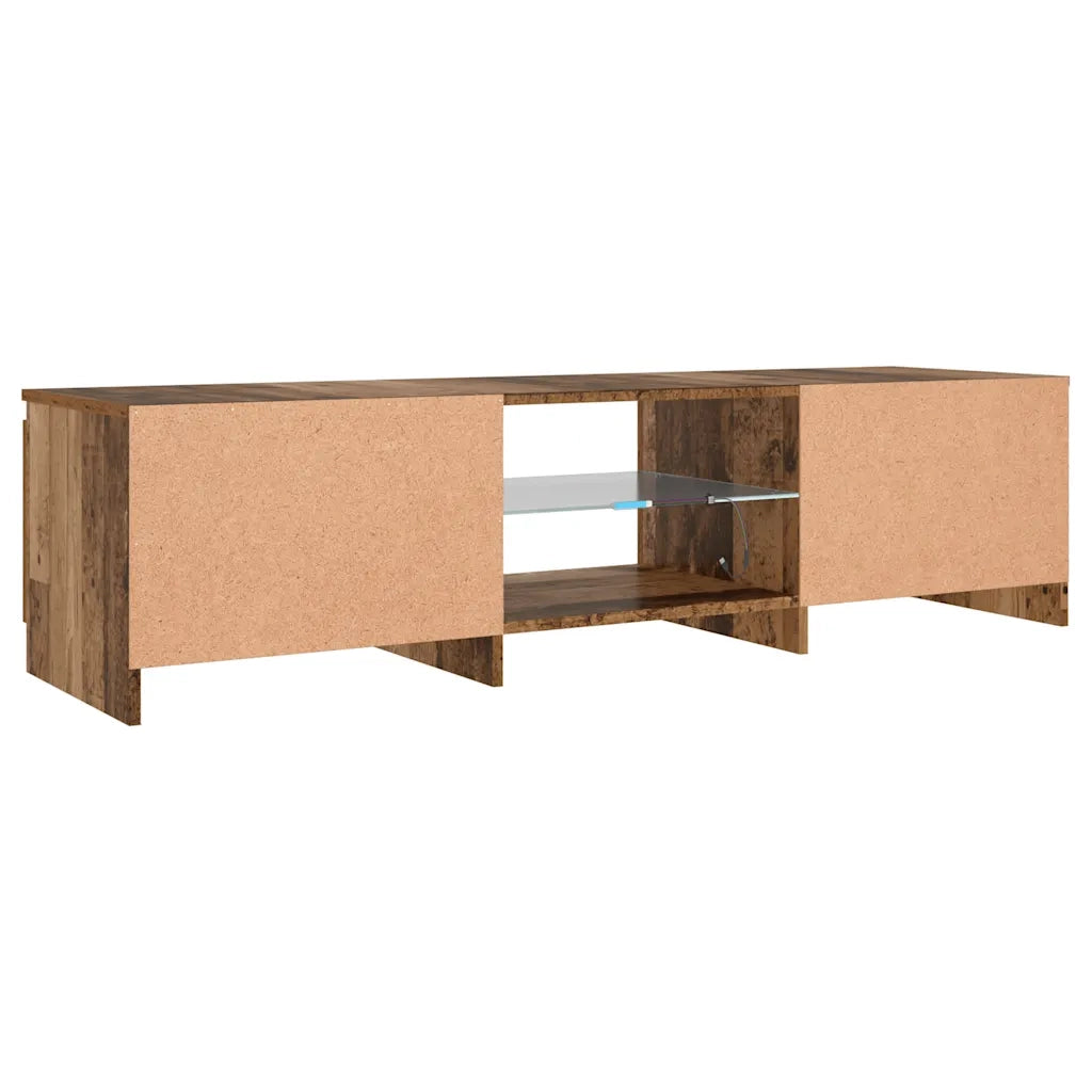 Mobile Porta TV con LED Legno Antico 140x40x36 cm Multistrato
