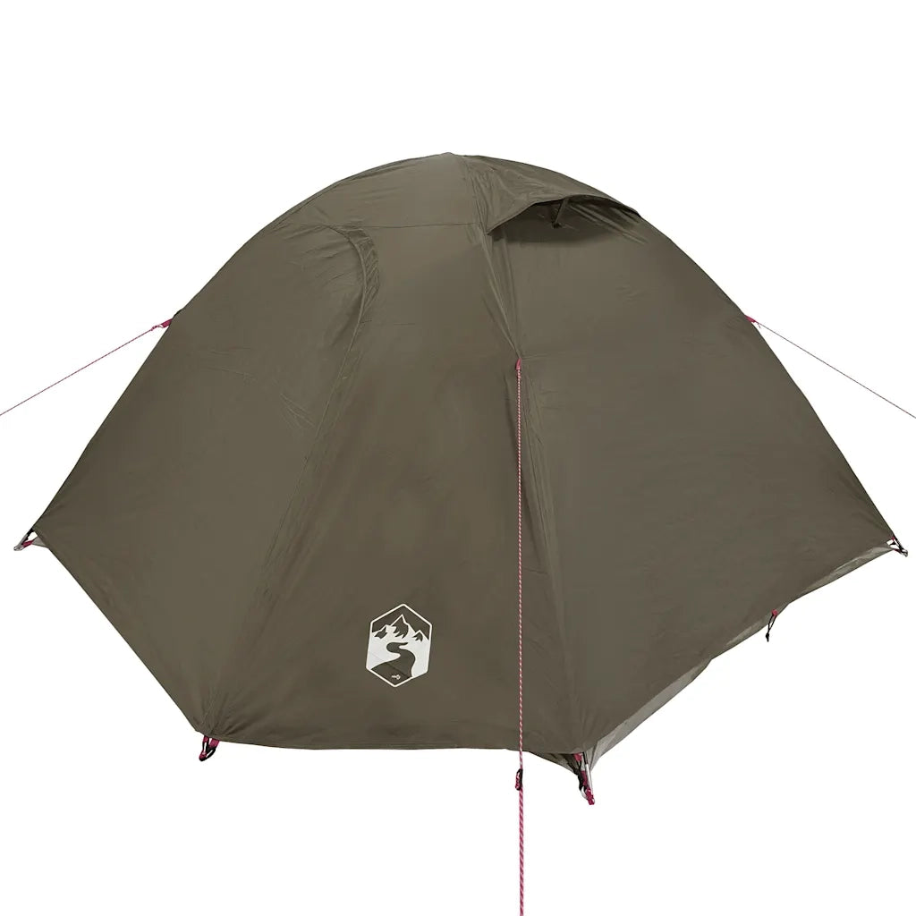 Tenda da Campeggio a Cupola per 4 Persone-Tenda per Escursionismo Marrone Impermeabile 599817