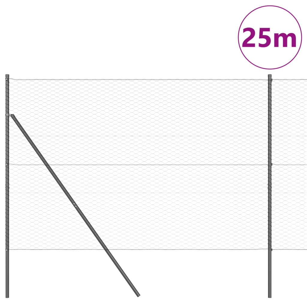 Recinto Esagonale  Grigio 1.6x25 m Acciaio
