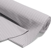 Stoffa per metro cotone 1 m x 160 cm - tessuti per cucire di cotone puro, tessuto decorativo per patchwork, tela e cucire stoffa luce grigia con punti bianchi