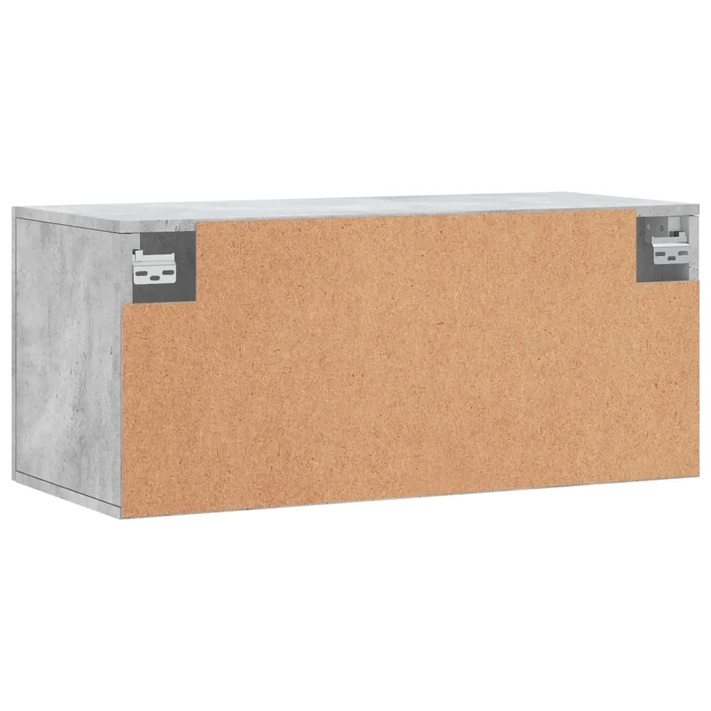 Armadietto a Muro | Mobile a Parete Grigio Cemento 80x36,5x35 cm Legno Multistrato