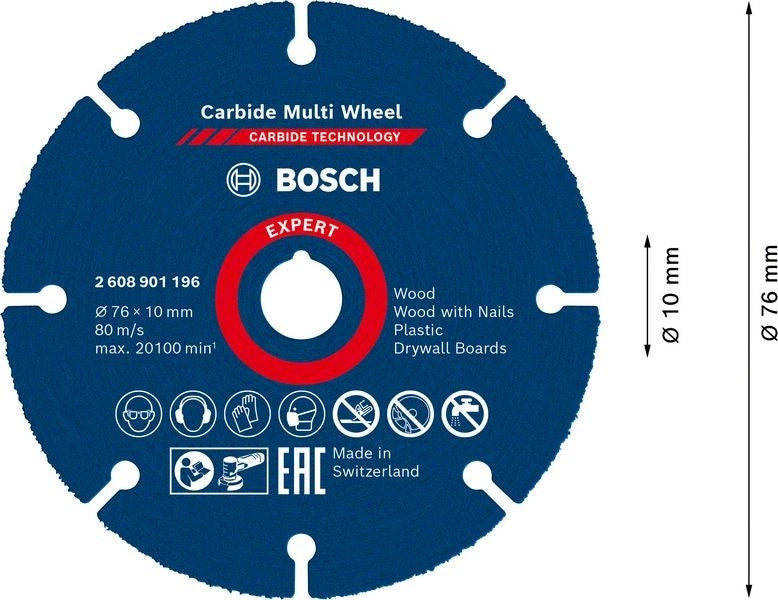 DISCO MULTIMATERIALE D.76mm PER MINISMERIGLIATRICI - 2608901196