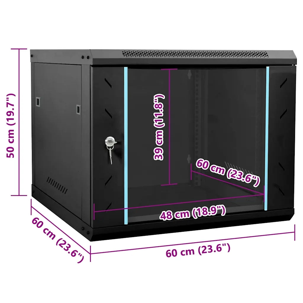 vidaXL Armadietto di rete Nero 60 x 60 x 50 cm Acciaio